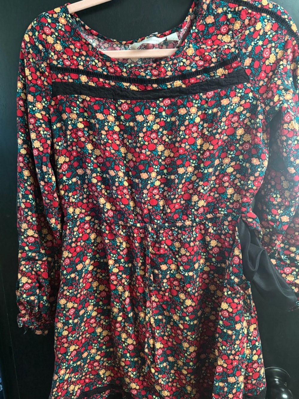 LC Lauren Conrad Red and Pink Floral Mini Dress